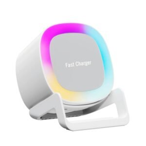 Portable Phone Stand Speaker with RGB light 4 in 1 Wireless Charger